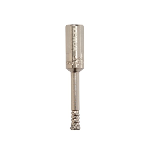 LENOX 121063DGDS diamond drill bit photography, silver, front angle on white background.