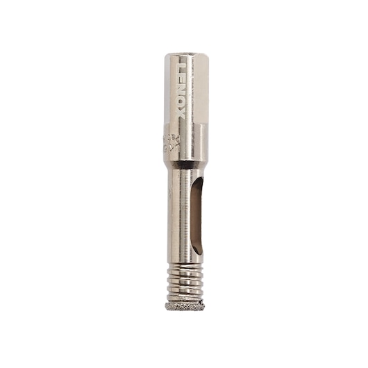 LENOX diamond drill bit photography, SKU 121085DGDS, silver color, front angle on white background.