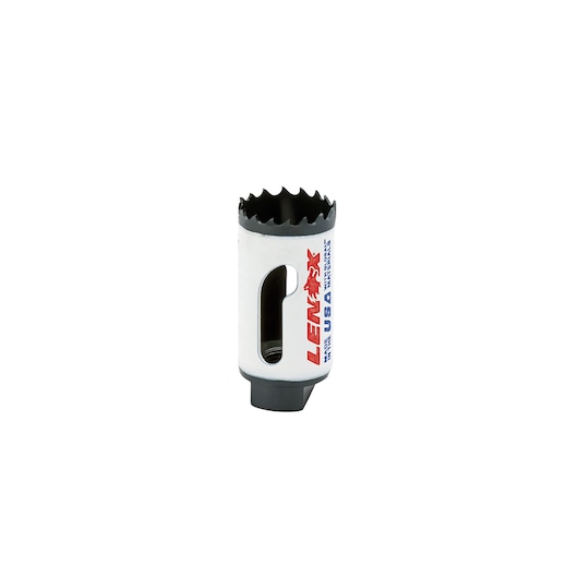 LENOX 1771959 bi-metal hole saw, white and black, front angle on white background.