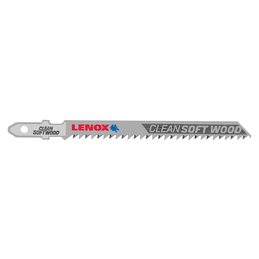 LENOX 1990965 jigsaw blade for clean cuts in soft wood, straight angle, silver blade with sharp teeth