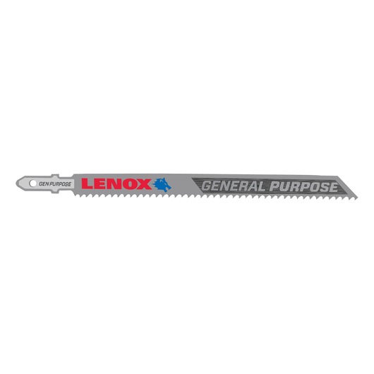 LENOX 1991366 general purpose saw blade, silver color, horizontal angle on white background.