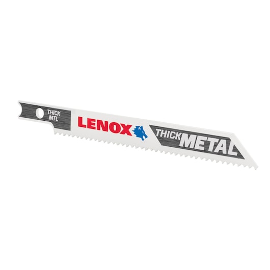 LENOX 1991562 thick metal reciprocating saw blade, white with angled view on white background