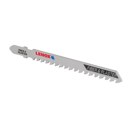 LENOX 1991617 fiber and plaster jigsaw blade, silver metal, angled view on white background.