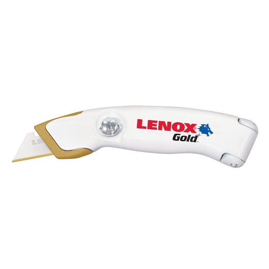 LENOX utility knife with gold accents, SKU 20354SSFK1, side view on white background.