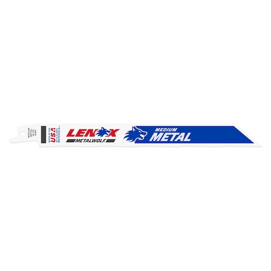 LENOX 20578818R medium metal reciprocating saw blades, blue and white, side angle, pack of four