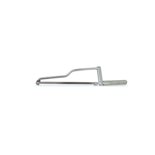 LENOX 20908908 silver hacksaw with metal handle, left side angle, on white background.