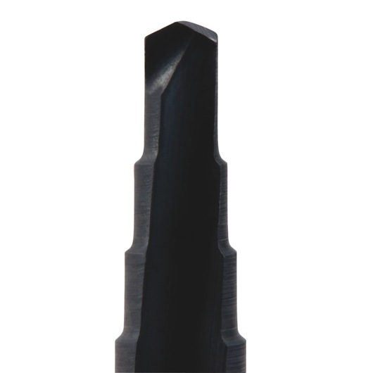 LENOX 30881VB1 step drill bit, black, close-up on white background.