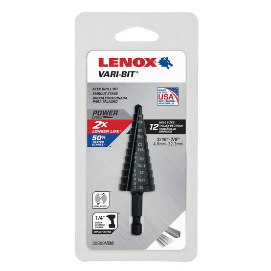 Lenox Vari-Bit Step Drill Bit Kit, 6 Piece