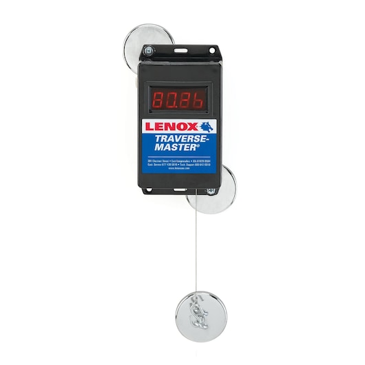 LENOX 62140 Traverse-Master digital measuring device, black and silver, front view on white background.