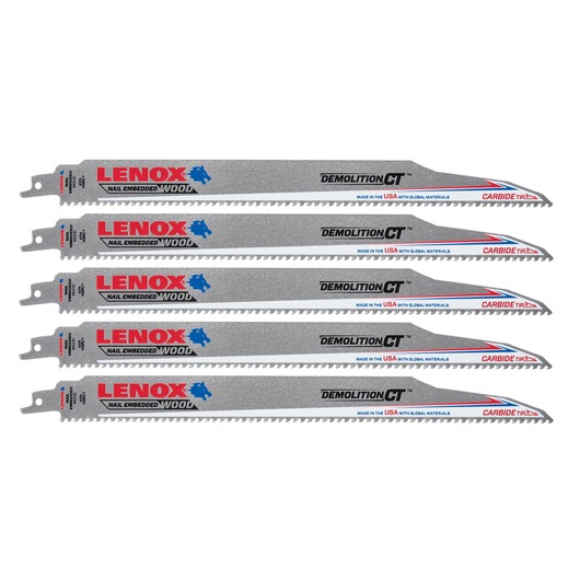 12" x 1" Demolition CT™ Reciprocating Saw Blades (5 Pack)