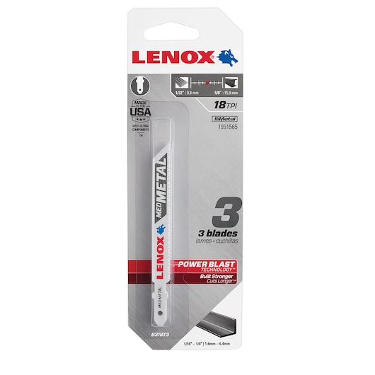 Metal Cutting Jig Saw Blades 92 x 10 x 0.9 18TPI 3/PK