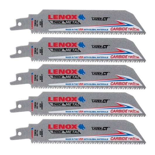 6" x 1" Lazer CT™ Carbide Tipped Reciprocating Saw Blades (5 Pack)