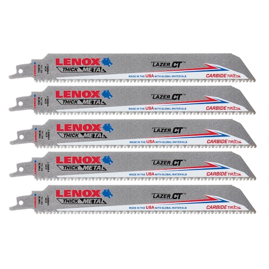 9" x 1" Lazer CT™ Carbide Tipped Reciprocating Saw Blades (5 Pack)