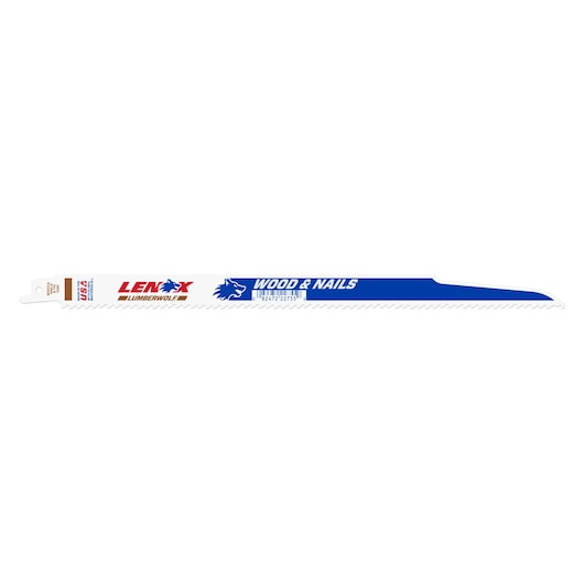 LENOX Wood Cutting Reciprocating Saw Blade With Power Blast Technology, Bi-Metal, 12-Inch, 6 Tpi on white background