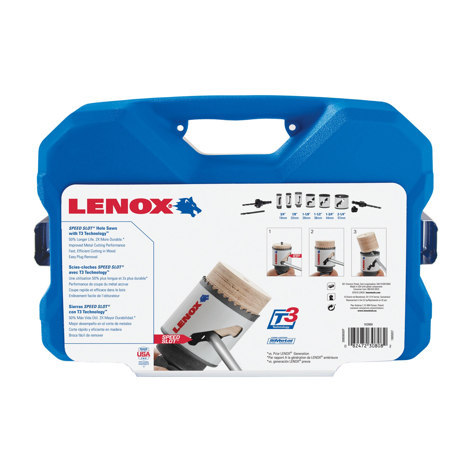 9-Piece Bi-Metal Hole Saw Kit For Plumbers - Cuts Wood, Metal, Drywall, Sheet Metal - AJ/APU All-Purpose Kit