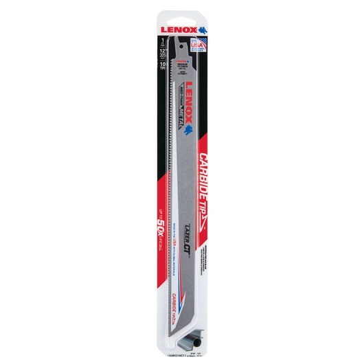 Lazer CT™ Carbide Tipped Reciprocating Saw Blade 305 x 25 x 1.3mm 10TPI 1/PK