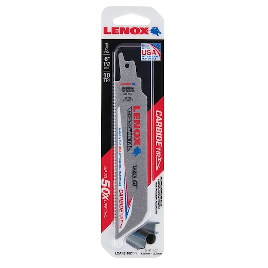 Lazer CT™ Carbide Tipped Reciprocating Saw Blade 152 x 25 x 1.3mm 10TPI 1/PK