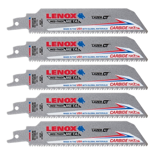 6 in. x 1 in. LAZER CT™ 10 TPI Carbide Tipped Reciprocating Saw Blades (5 PK)