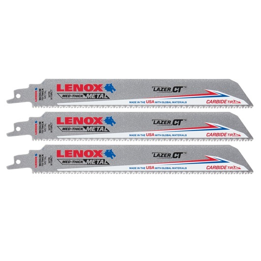 9 in. x 1 in. LAZER CT™ 10 TPI Carbide Tipped Reciprocating Saw Blades (3 PK)