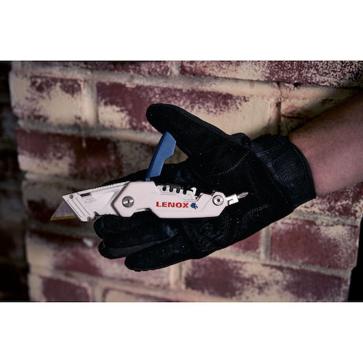 LENOX® 3-Blade Folding Utility Knife with On Tool Blade Storage Application