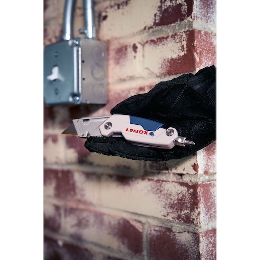 LENOX® 3-Blade Folding Utility Knife with On Tool Blade Storage Application