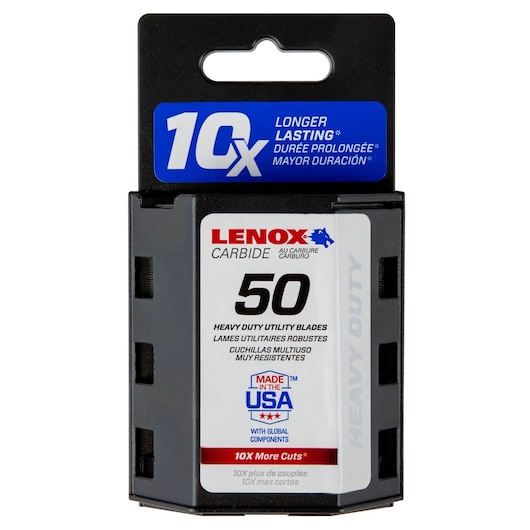 Carbide Edge Knife Blades with Bulk Dispenser 50 pack