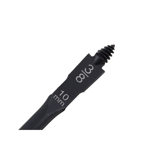 LENOX LXAH9334SPB black 10mm drill bit with threaded tip, side angle, white background.