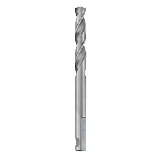 LENOX LXAH99314PB silver twist drill bit, straight-on angle, white background.