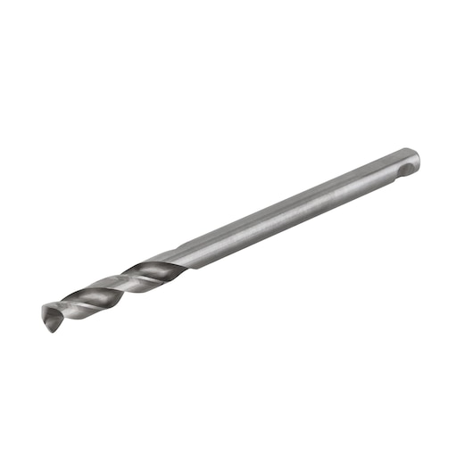 LENOX LXAH99414PB metal drill bit side view, silver, straight shank and spiral flutes on white background.