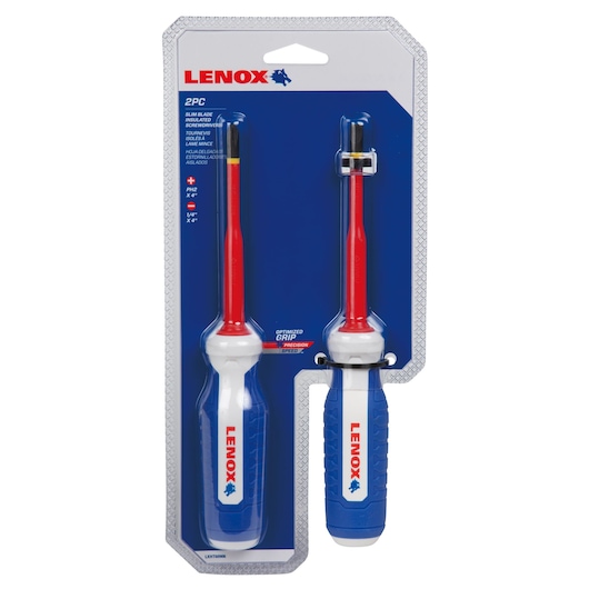 2 Pc Slim Blade Insulated Screwdriver Set
