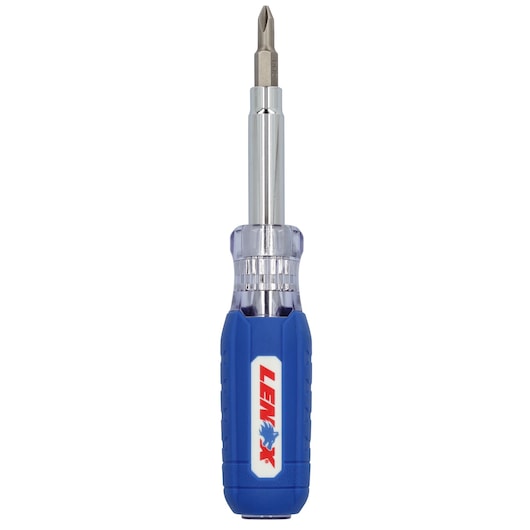 Lenox LXHT68000 LENOX 9-In-1 Multi-Bit Screwdriver 3/4 forward view.
