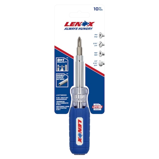 LENOX® 9-in-1 Multi-Bit Screwdriver shown in packaging